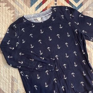 J Crew Crewneck Sweater - Navy Anchors